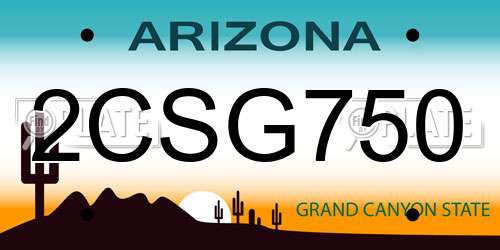 2CSG750 Arizona License Plate