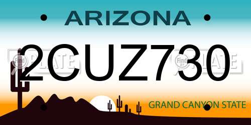 2CUZ730 Arizona License Plate