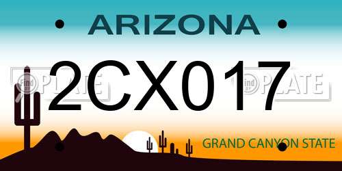 2CX017 Arizona License Plate