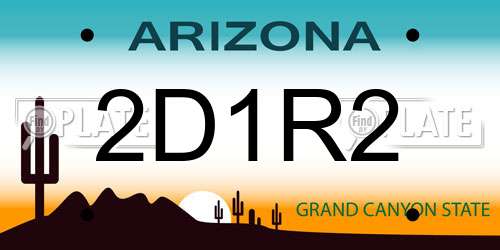 2D1R2 Arizona License Plate