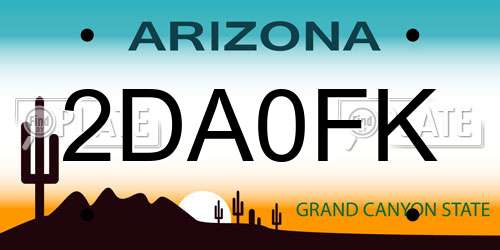2DA0FK Arizona License Plate