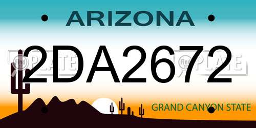 2DA2672 Arizona License Plate