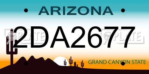 2DA2677 Arizona License Plate