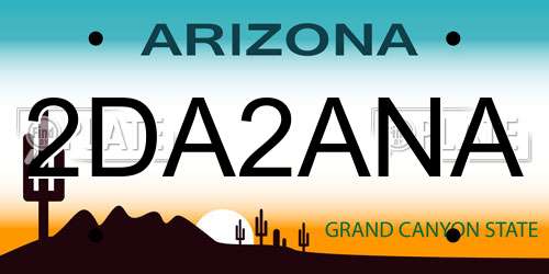 2DA2ANA Arizona License Plate