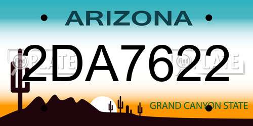 2DA7622 Arizona License Plate