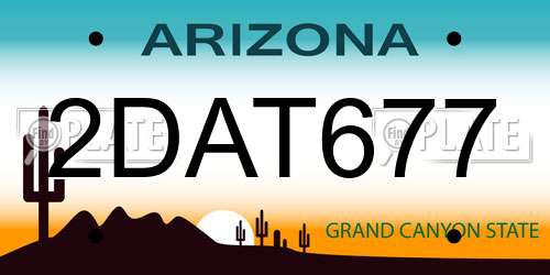 2DAT677 Arizona License Plate