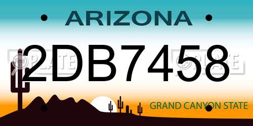 2DB7458 Arizona License Plate