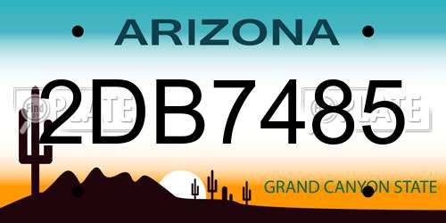 2DB7485 Arizona License Plate