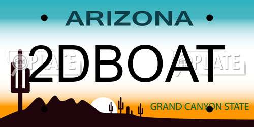 2DBOAT Arizona License Plate