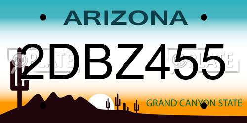 2DBZ455 Arizona License Plate