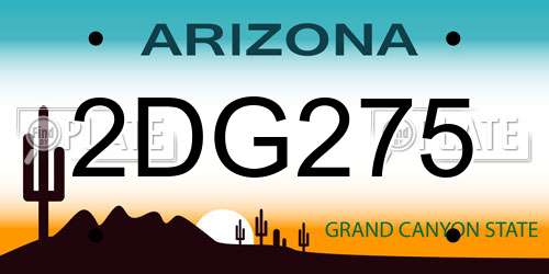 2DG275 Arizona License Plate