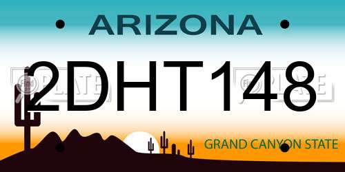 2DHT148 Arizona License Plate