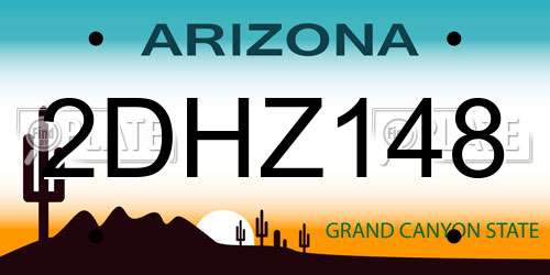2DHZ148 Arizona License Plate