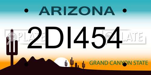 2DI454 Arizona License Plate