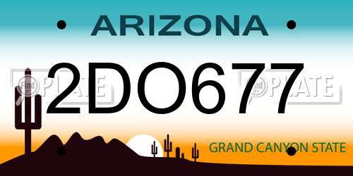 2DO677 Arizona License Plate
