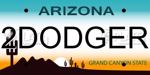 2DODGER Arizona License Plate