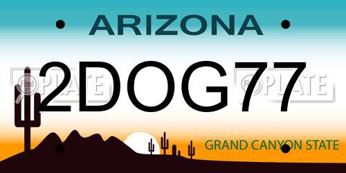 2DOG77 Arizona License Plate