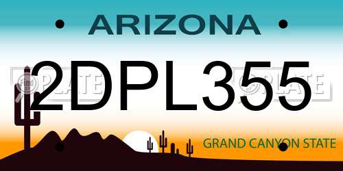 2DPL355 Arizona License Plate