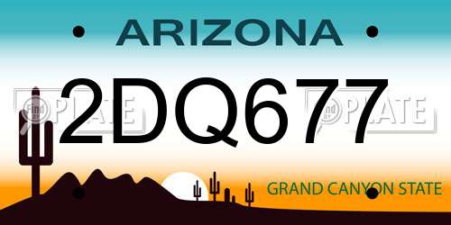2DQ677 Arizona License Plate