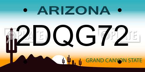 2DQG72 Arizona License Plate