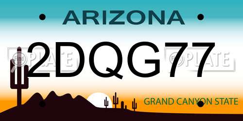 2DQG77 Arizona License Plate