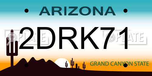 2DRK71 Arizona License Plate