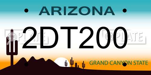 2DT200 Arizona License Plate
