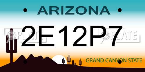 2E12P7 Arizona License Plate