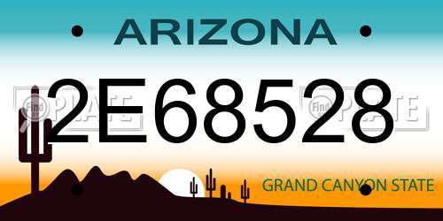 2E68528 Arizona License Plate