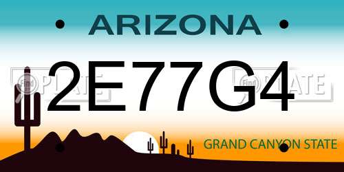 2E77G4 Arizona License Plate