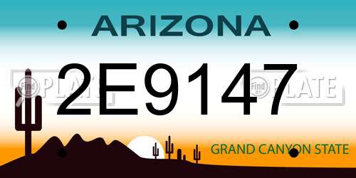 2E9147 Arizona License Plate