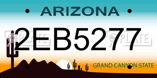 2EB5277 Arizona License Plate
