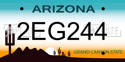 2EG244 Arizona License Plate