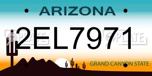 2EL7971 Arizona License Plate
