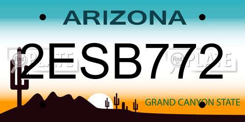 2ESB772 Arizona License Plate
