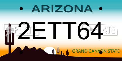 2ETT64 Arizona License Plate