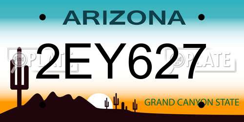 2EY627 Arizona License Plate