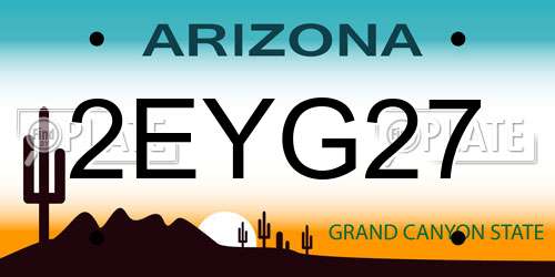 2EYG27 Arizona License Plate