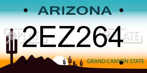 2EZ264 Arizona License Plate