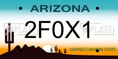 2F0X1 Arizona License Plate