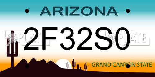 2F32S0 Arizona License Plate