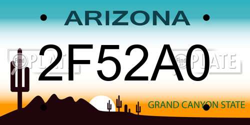2F52A0 Arizona License Plate