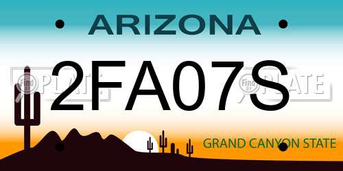 2FA07S Arizona License Plate