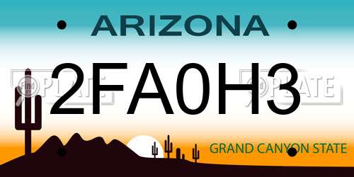 2FA0H3 Arizona License Plate