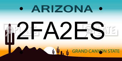 2FA2ES Arizona License Plate