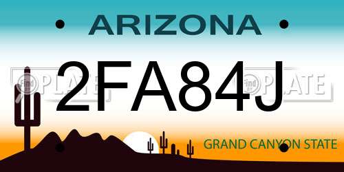 2FA84J Arizona License Plate