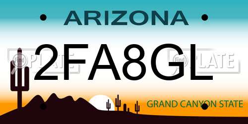 2FA8GL Arizona License Plate