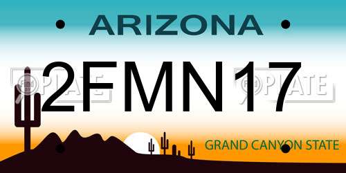 2FMN17 Arizona License Plate