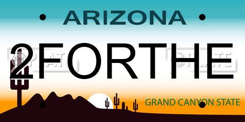 2FORTHE Arizona License Plate