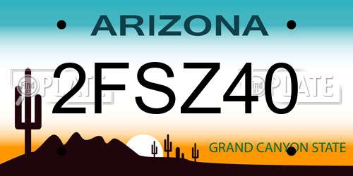 2FSZ40 Arizona License Plate